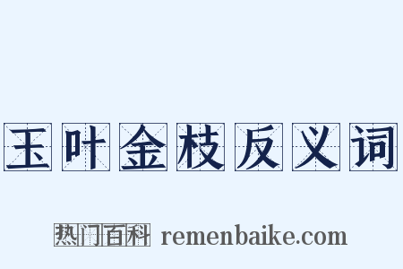 玉叶金枝反义词是什么意思的图片